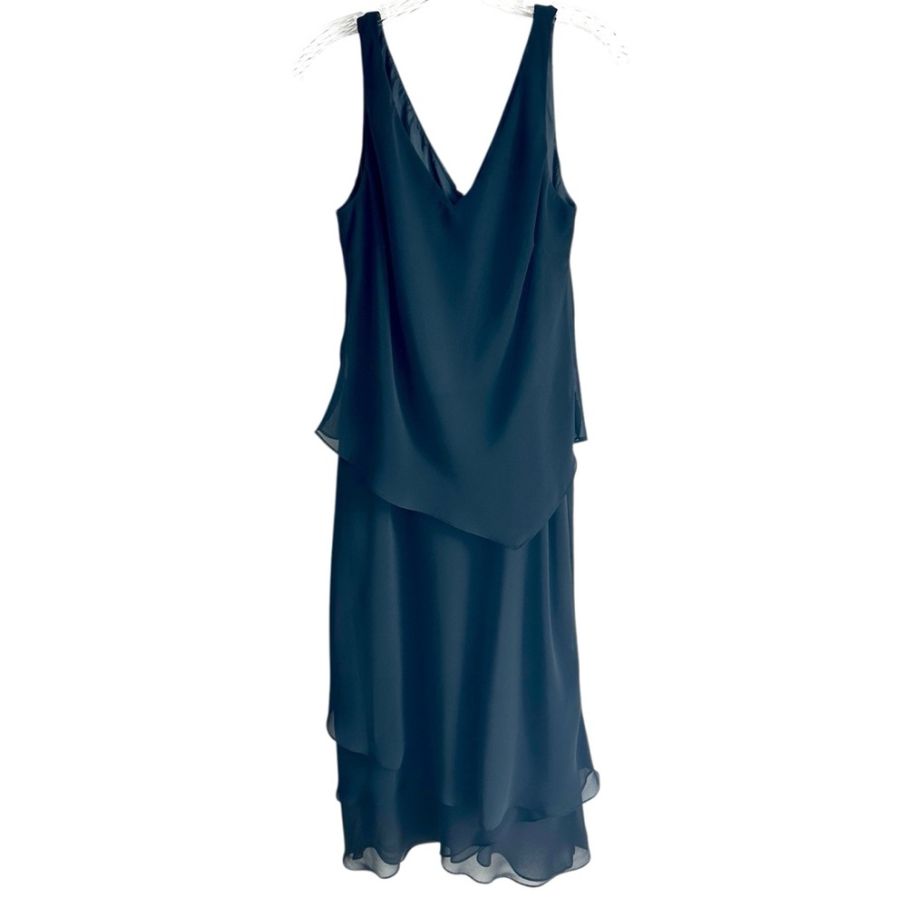 Evan Picone Black Classic Sleeveless Layered Chiffon Dress Size 12